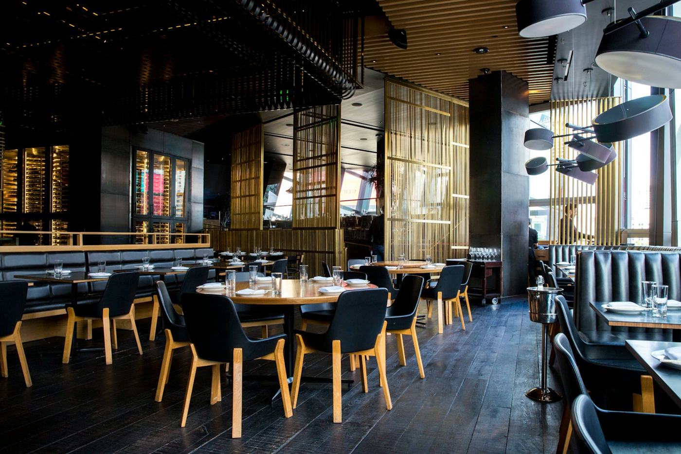 Restaurant interior with feature pendant and ceiling lighting